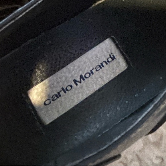 Carlo Morandi men’s dress oxfords. 11 square toe black Leather s4 - Picture 6 of 8